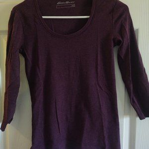 Eddie Bauer women's 3/4 sleeve scoop neck shirt
